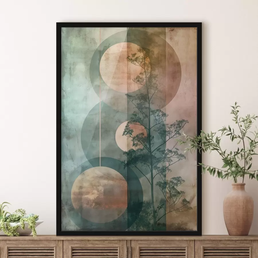 murales de pared Abstracción y hojas f47072