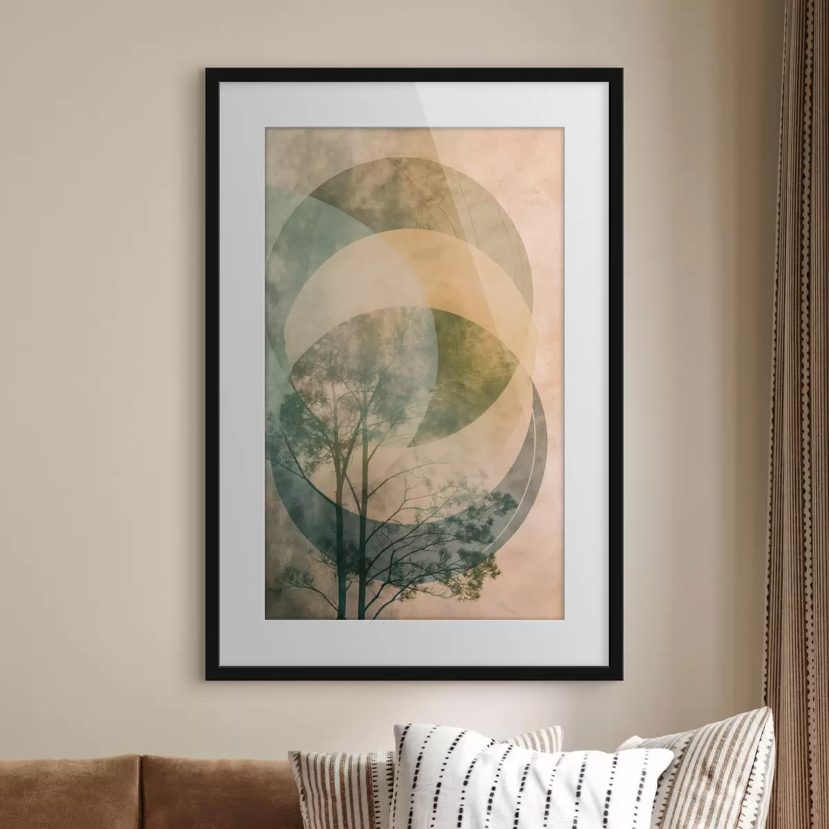 Poster Círculos y hojas f47073