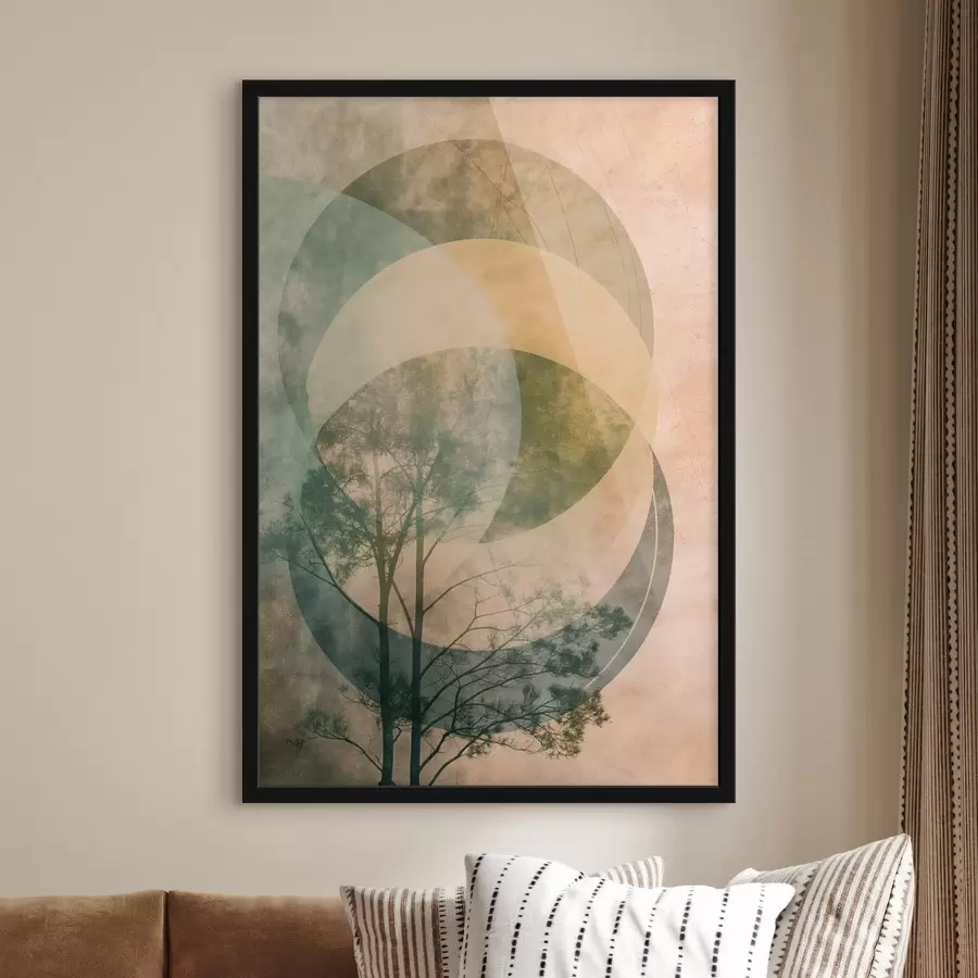 murales de pared Círculos y hojas f47073