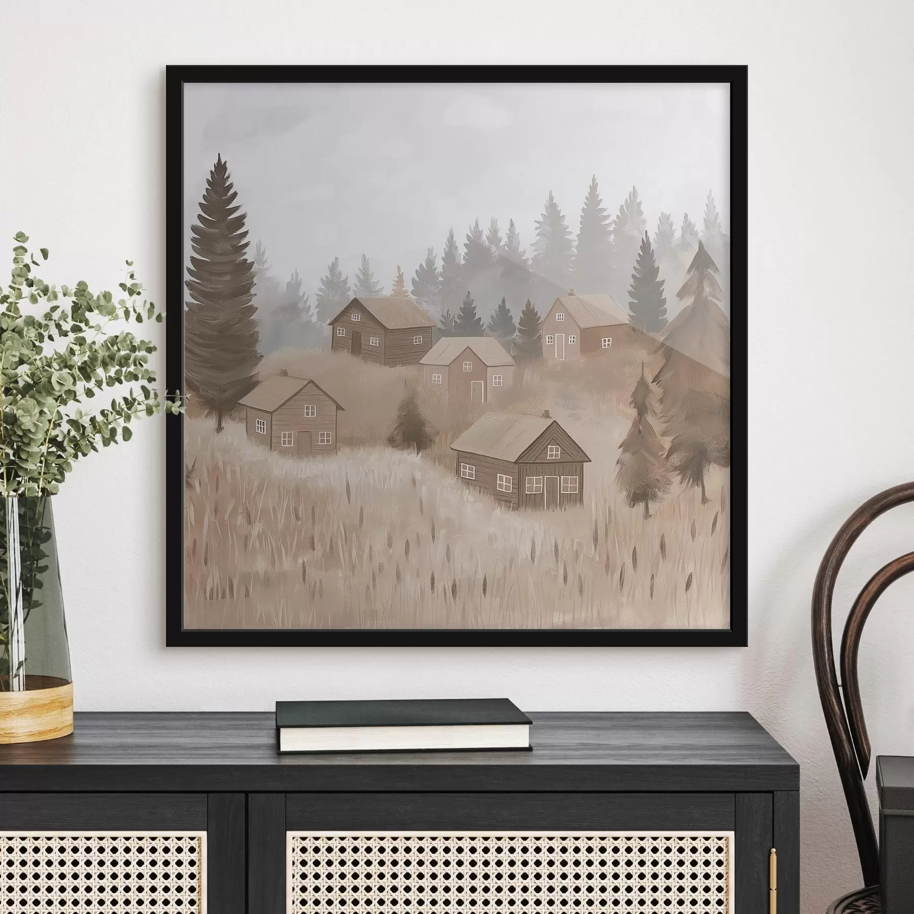 murales de pared Casas en el bosque f47075