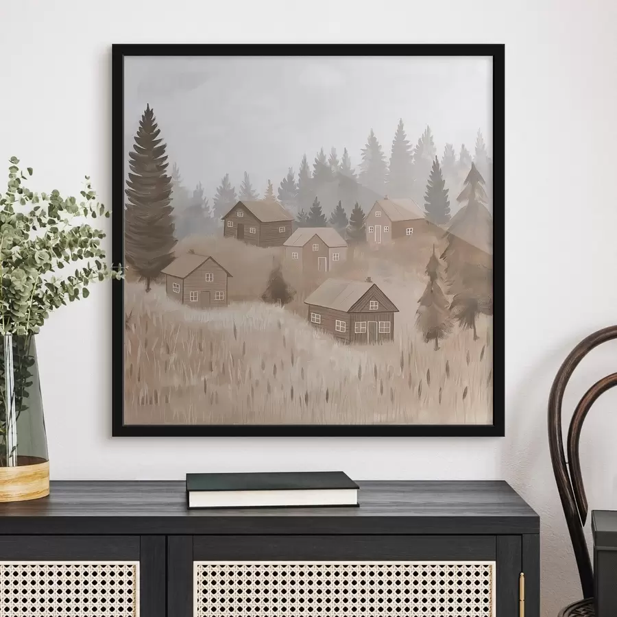 murales de pared Casas en el bosque f47075