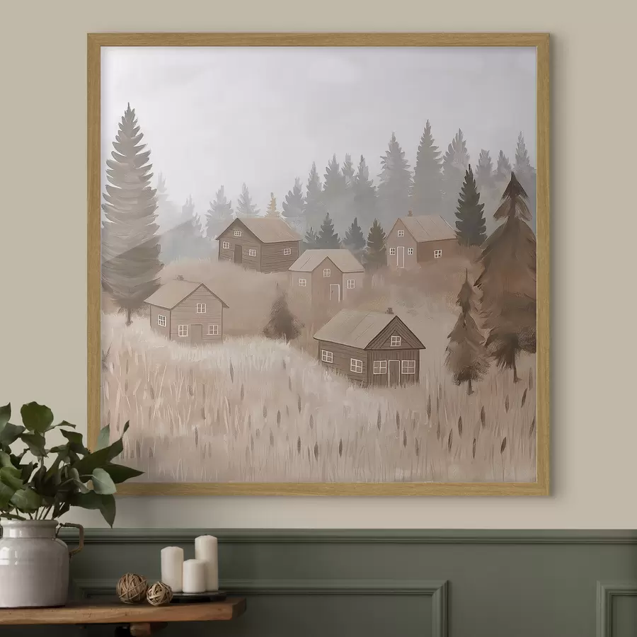 murales de pared Casas en el bosque f47075