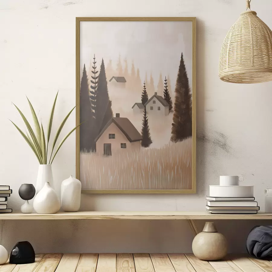 murales de pared Casas en el bosque f47076