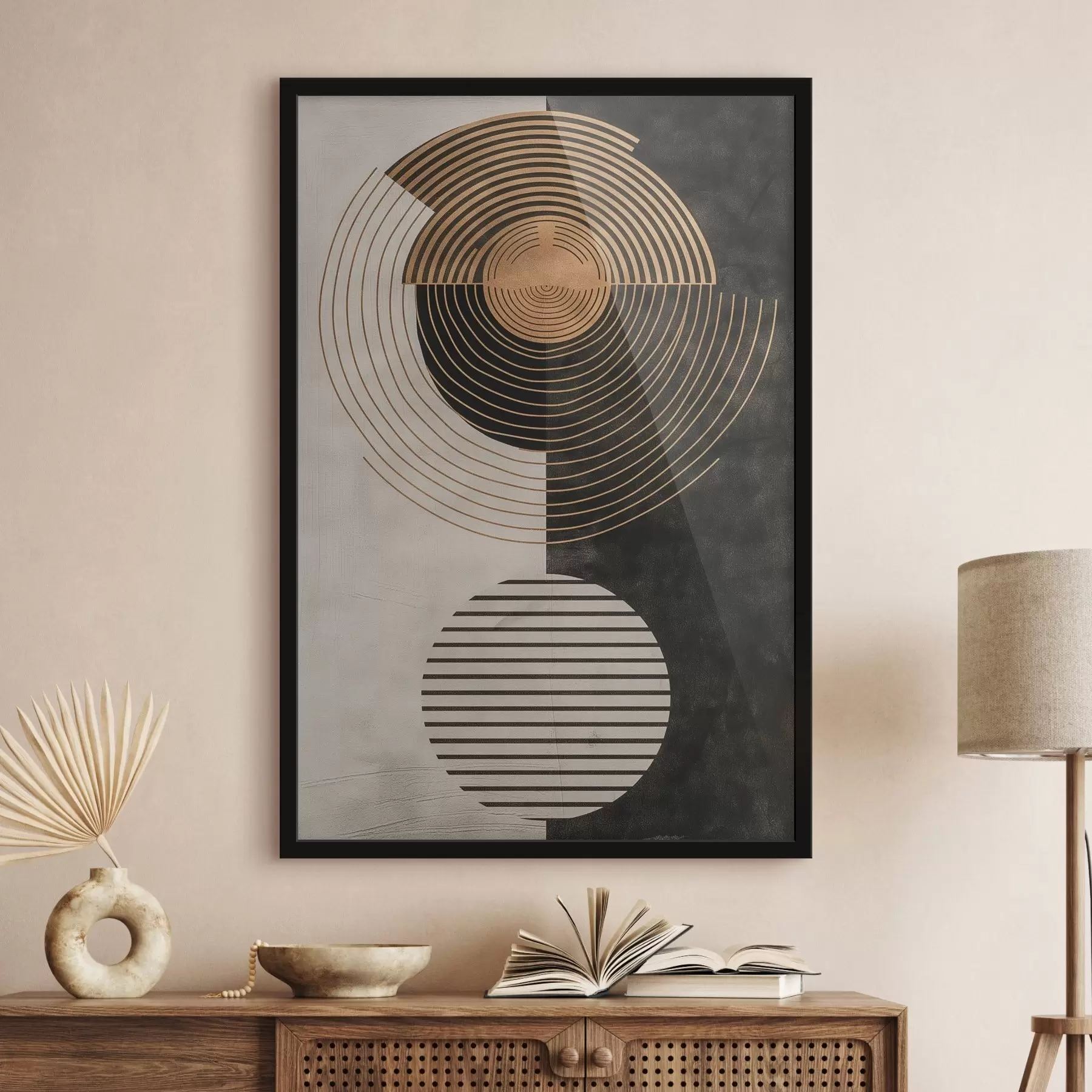 murales de pared Círculos y hojas f47080