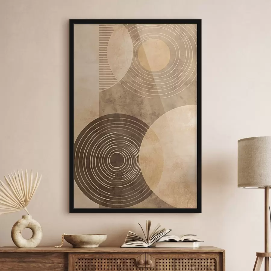 murales de pared Círculos en colores neutros f47082