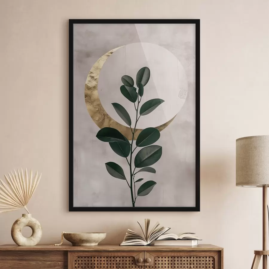 murales de pared Hojas y media luna f47085