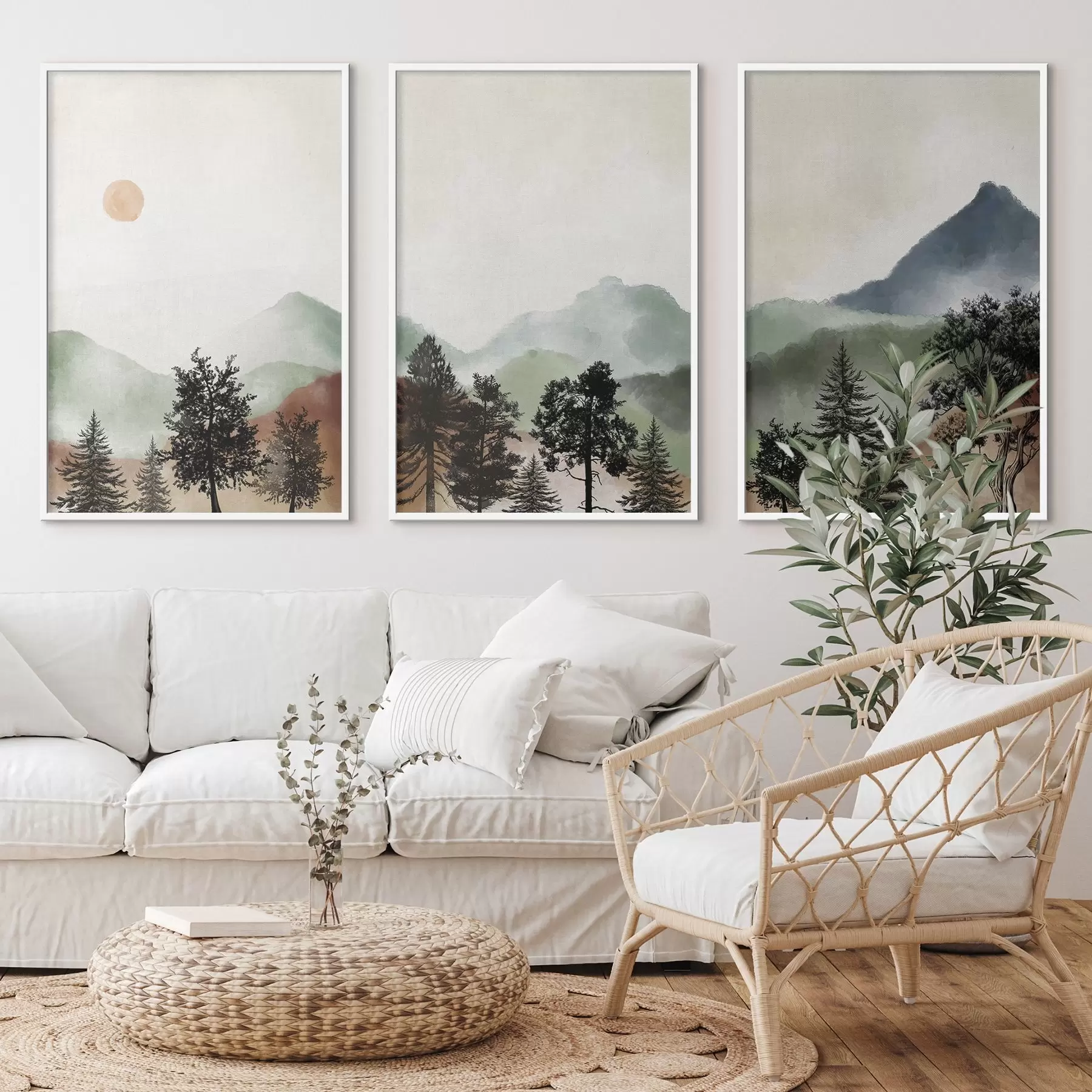 murales de pared Paisaje tranquilo en colores suaves d00243