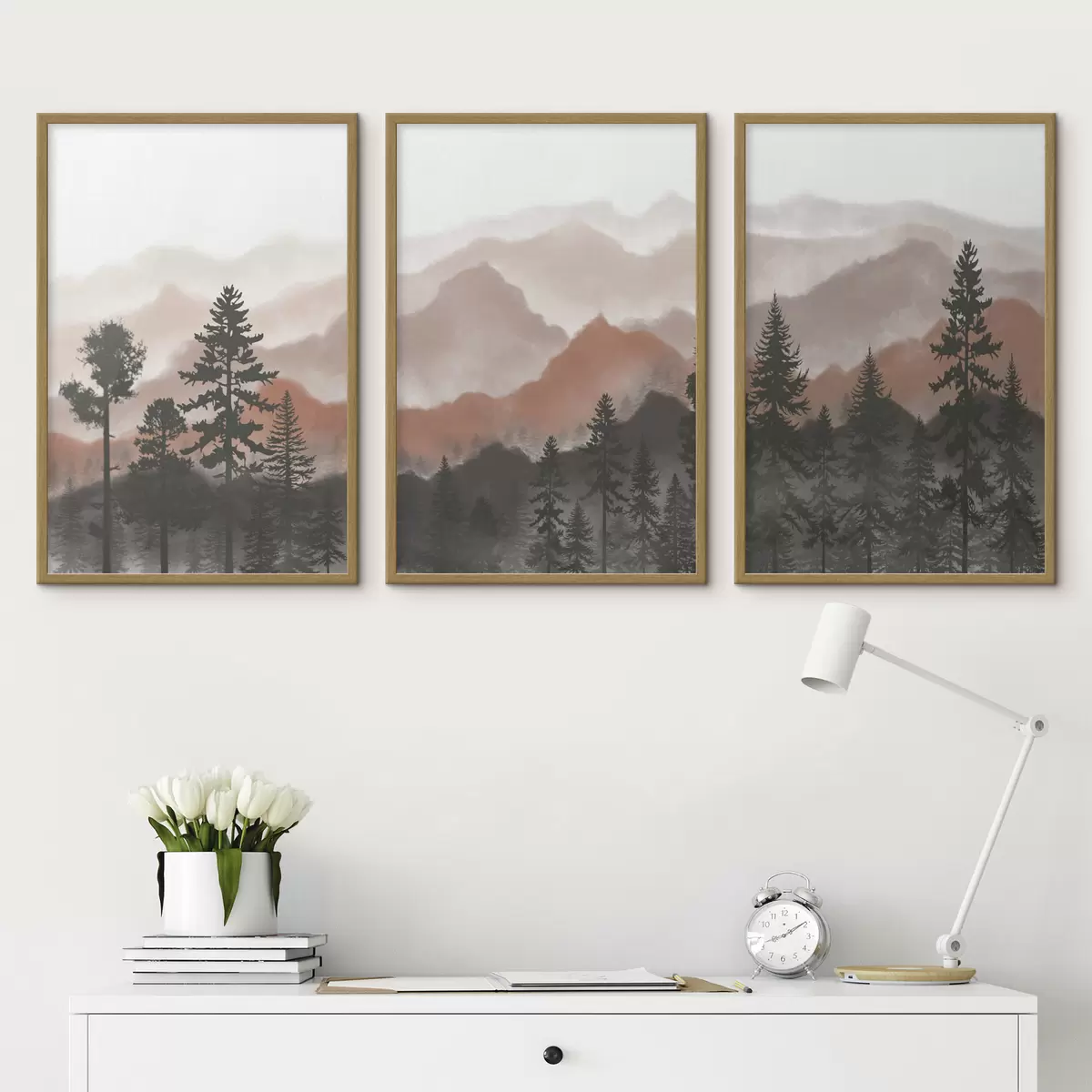 Poster Paisaje de montaña con tonos serenos d00244v2