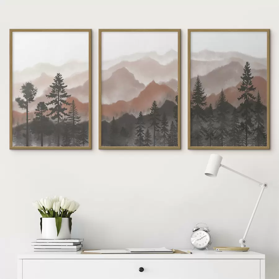 murales de pared Paisaje de montaña con tonos serenos d00244v2