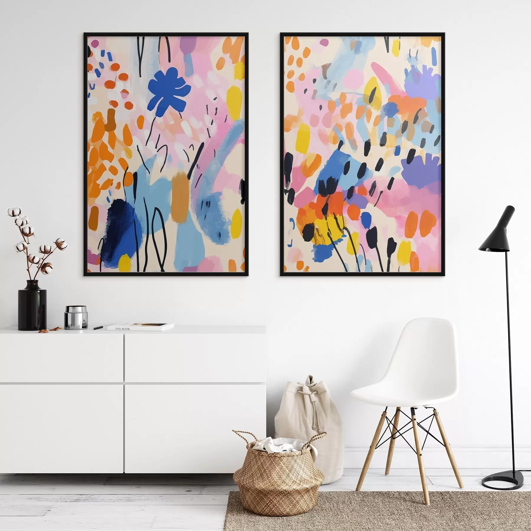 murales de pared Colores vibrantes bailando en armonía d00268