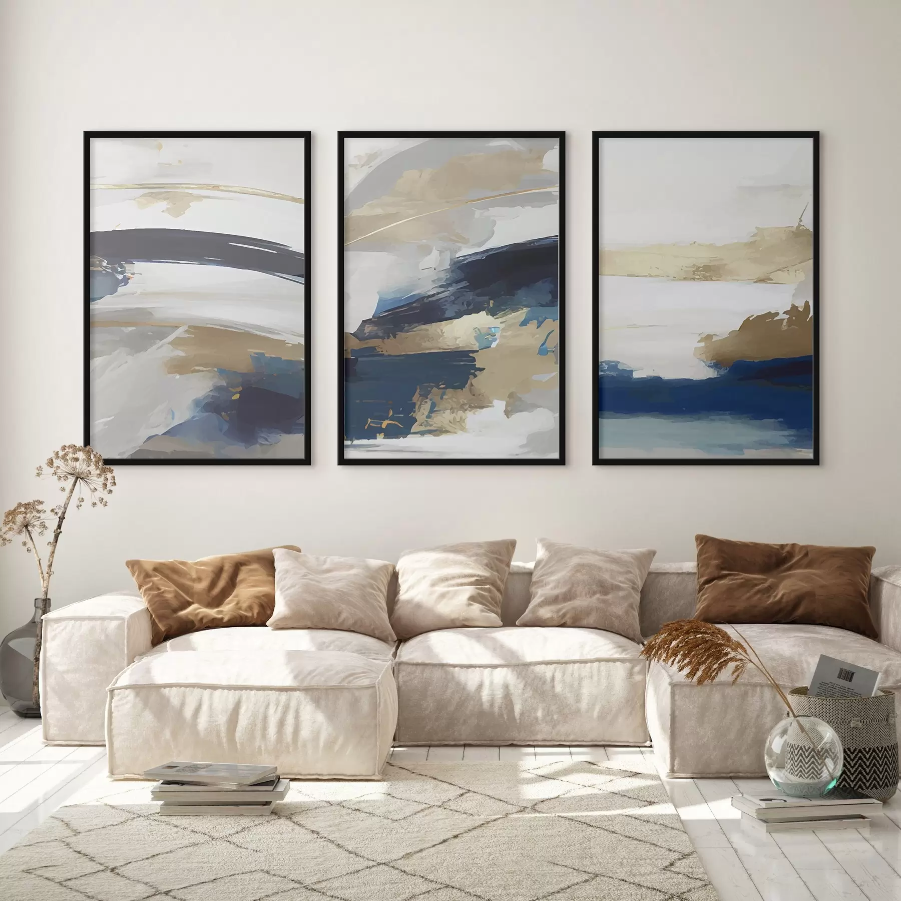 murales de pared Ondas abstractas de tranquila serenidad d00269