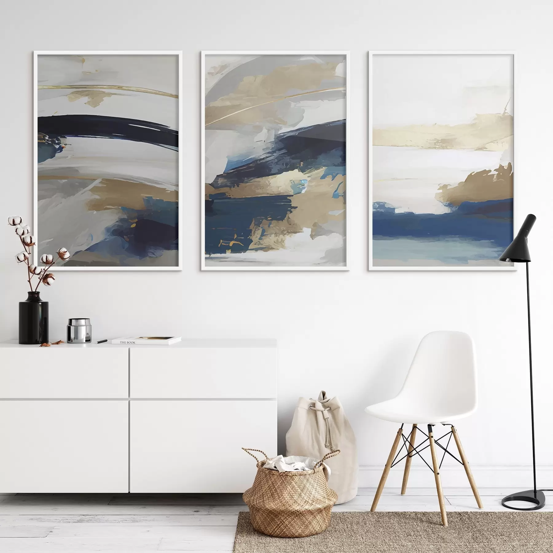 murales de pared Ondas abstractas de tranquila serenidad d00269