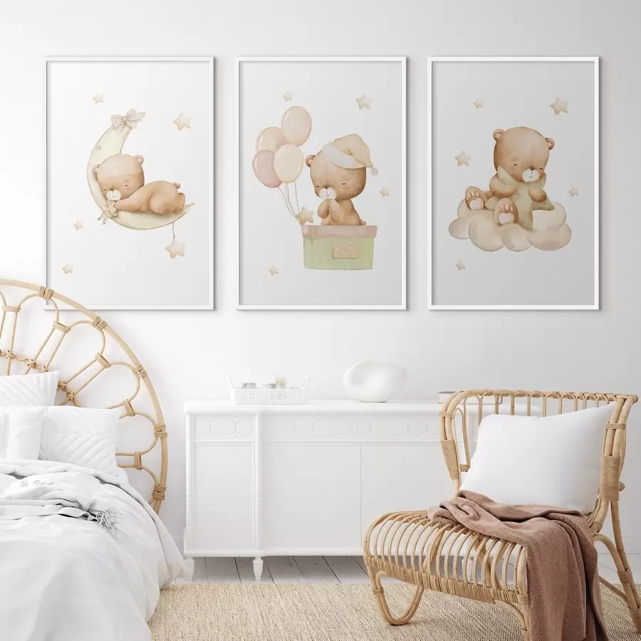 murales de pared Ositos de peluche disfrutando de sus momentos de ensueño d00296