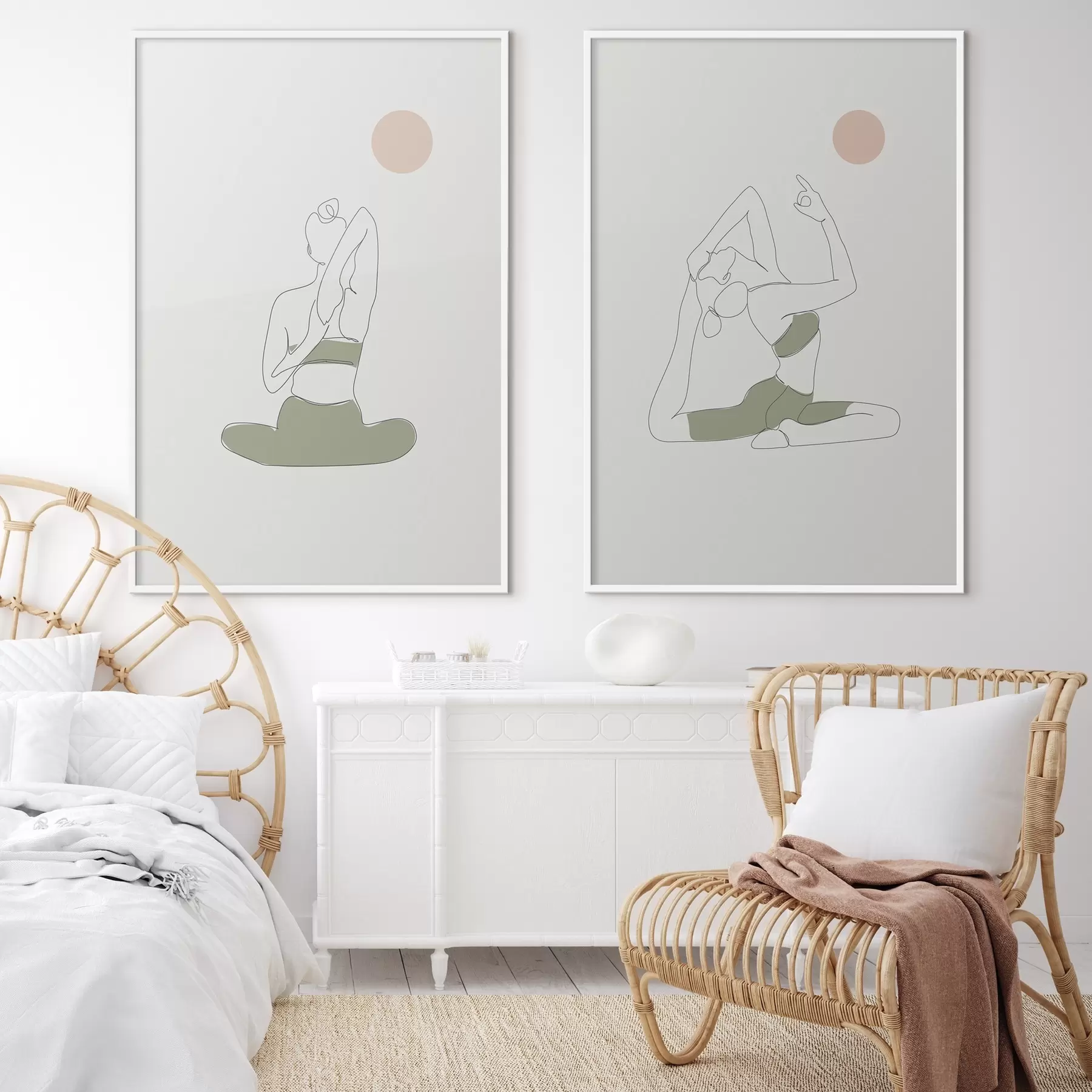 murales de pared Movimientos conscientes en posturas tranquilas d00300