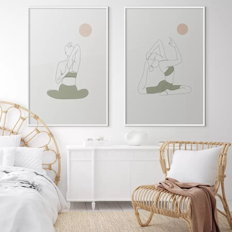 murales de pared Movimientos conscientes en posturas tranquilas d00300