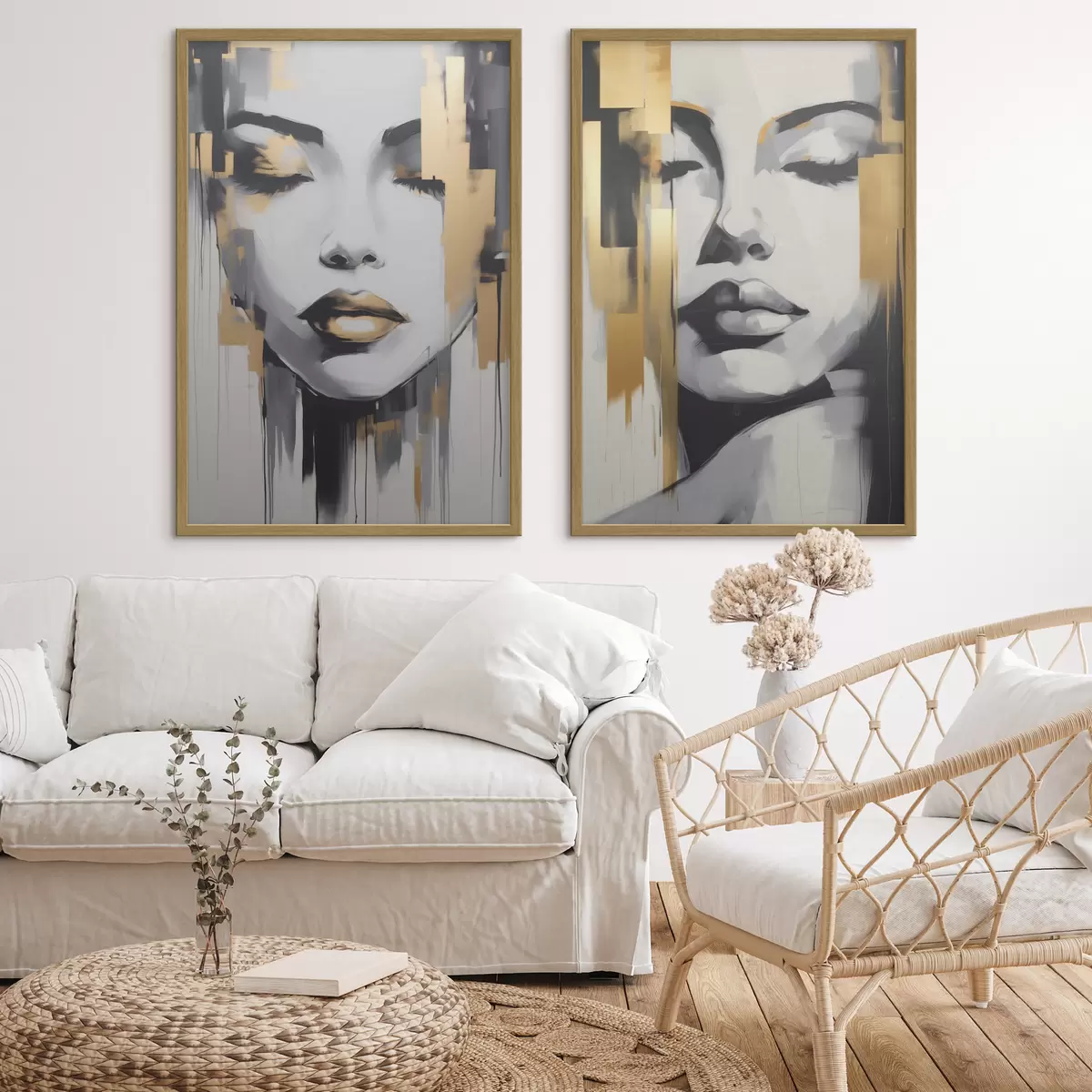 Poster Rostros femeninos abstractos d00376