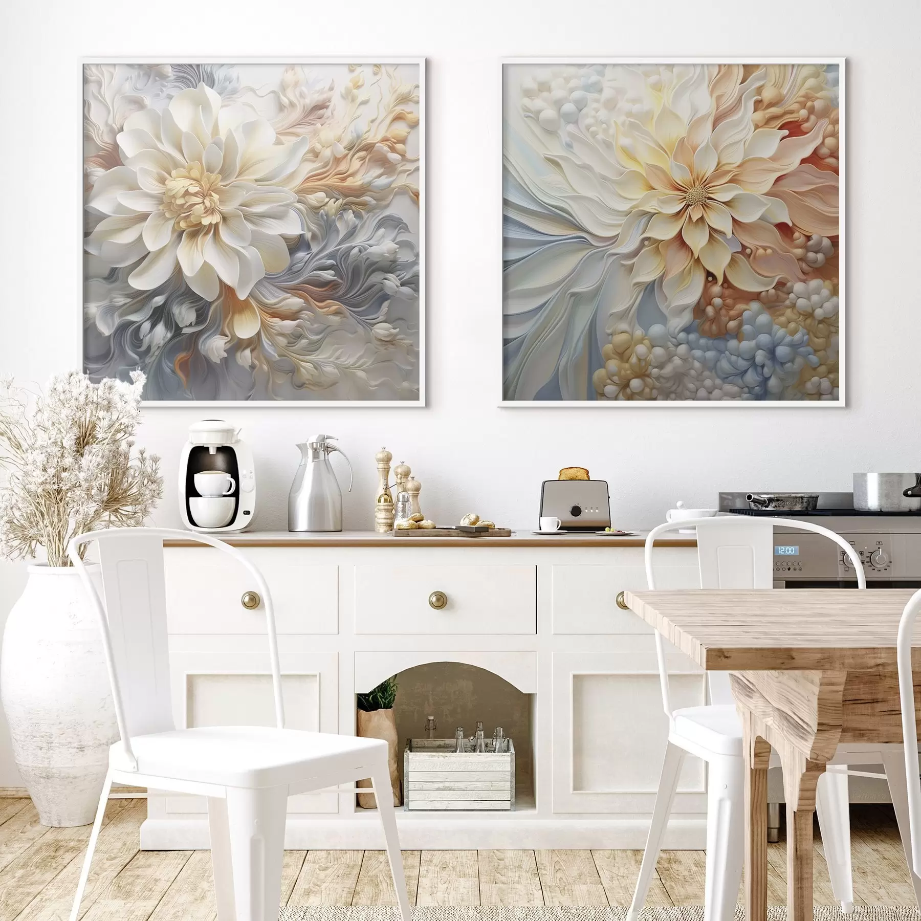 murales de pared Flores abstractas volumétricas d00379