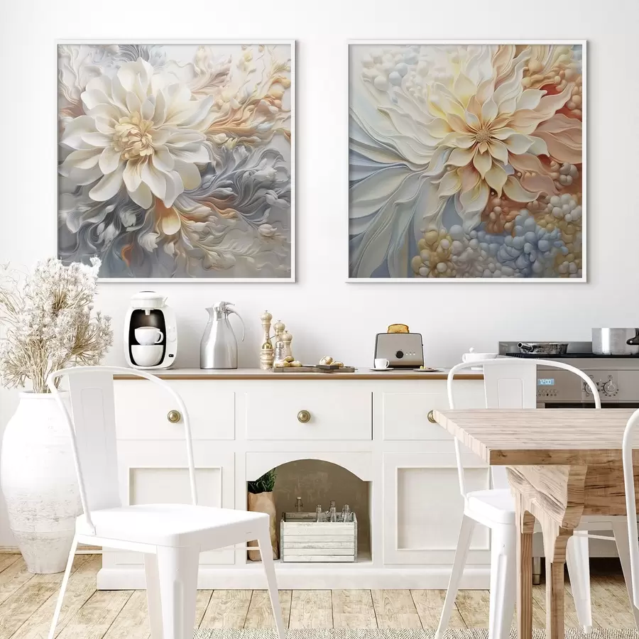 murales de pared Flores abstractas volumétricas d00379