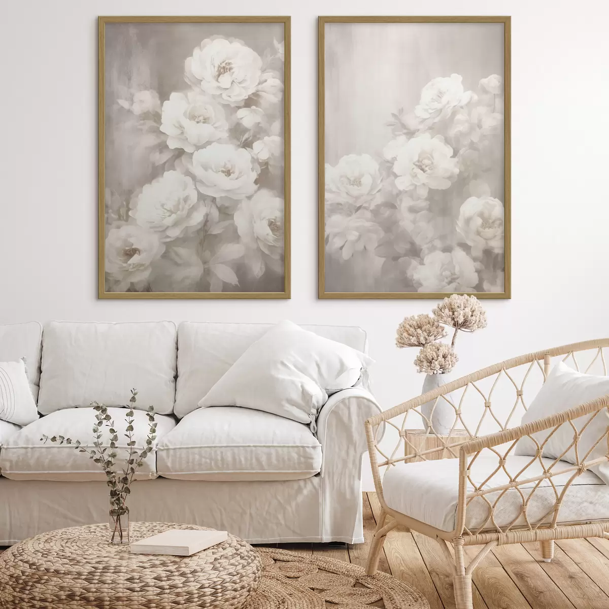 Poster Flores vintage blancas d00384