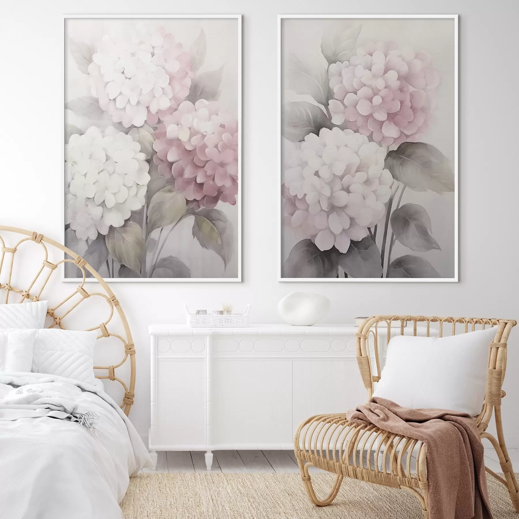 murales de pared Delicadas hortensias d00400