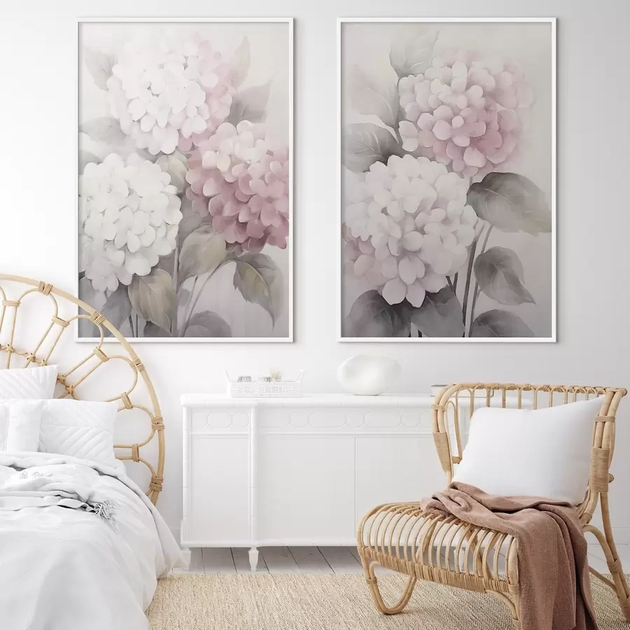 murales de pared Delicadas hortensias d00400