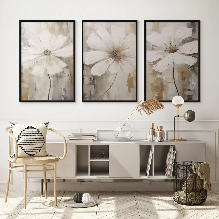 murales de pared Tendencia flores blancas d00409