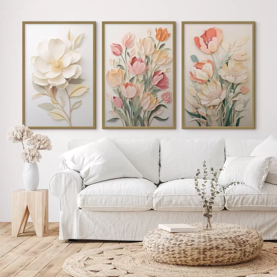 murales de pared Flores de papel d00432