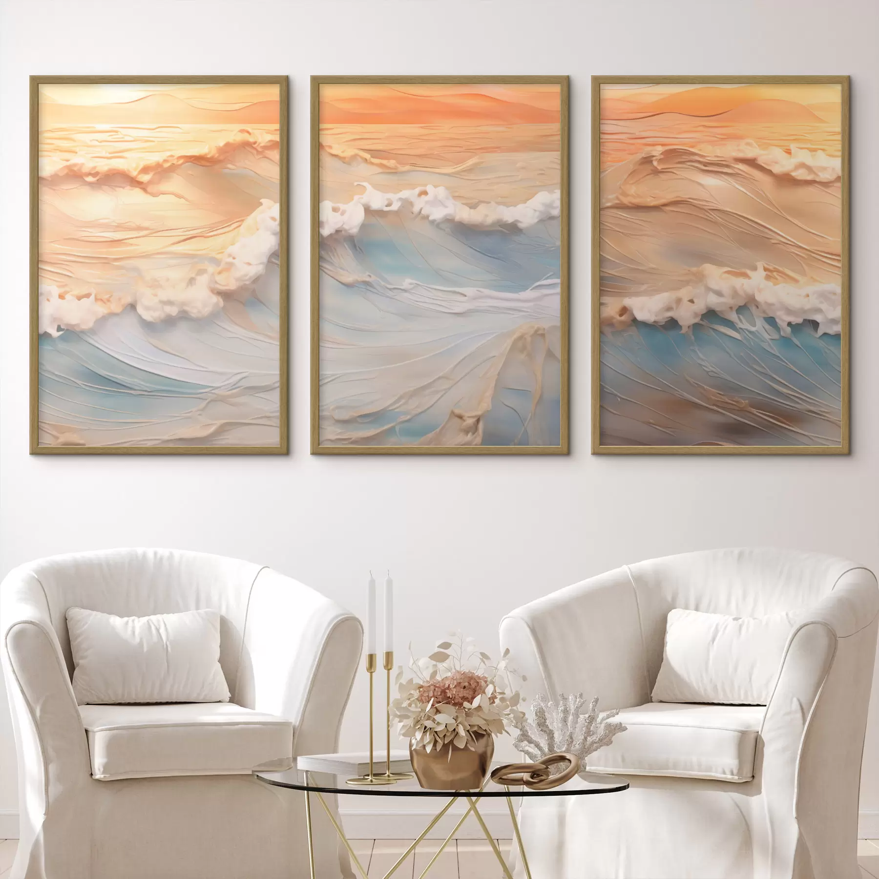 murales de pared Olas de colores del mar d00437