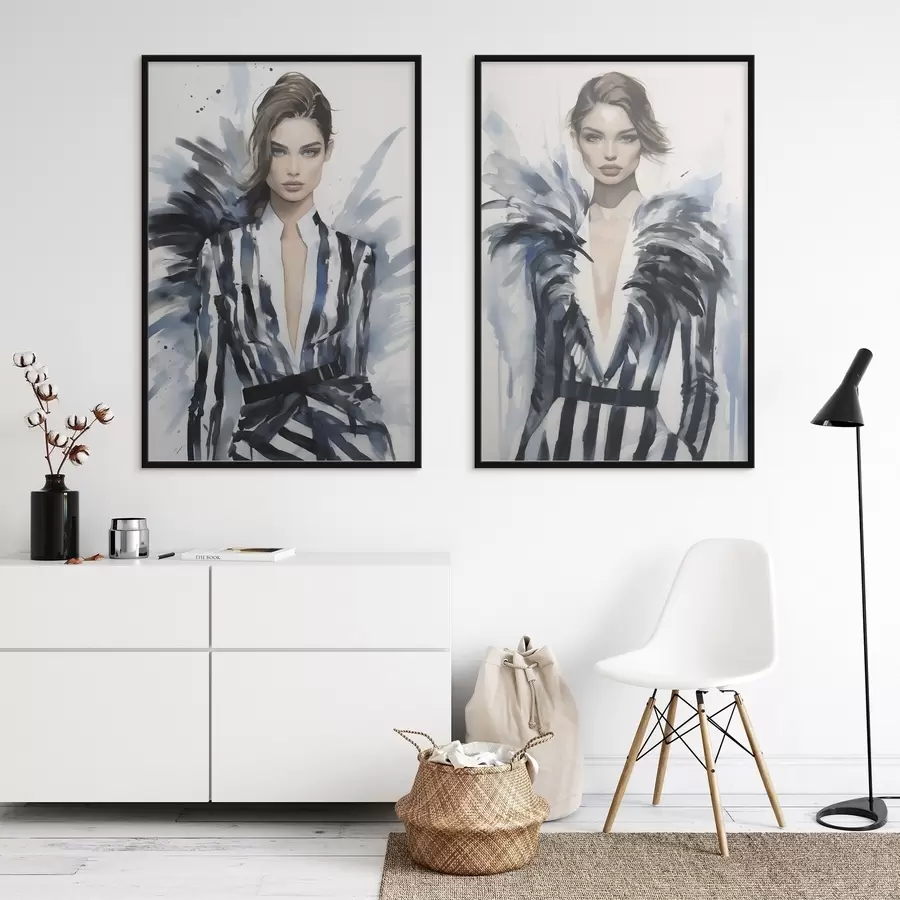 murales de pared Modelos con estilo d00439