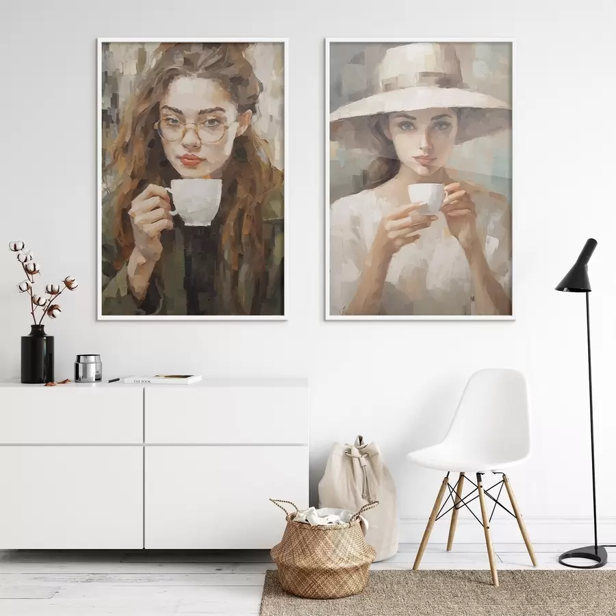 murales de pared Chicas y café d00440