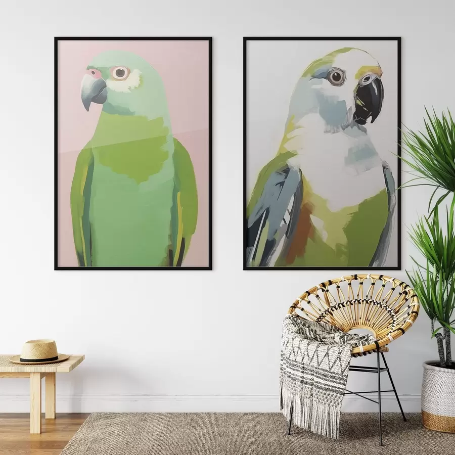 murales de pared Loros tropicales d00441