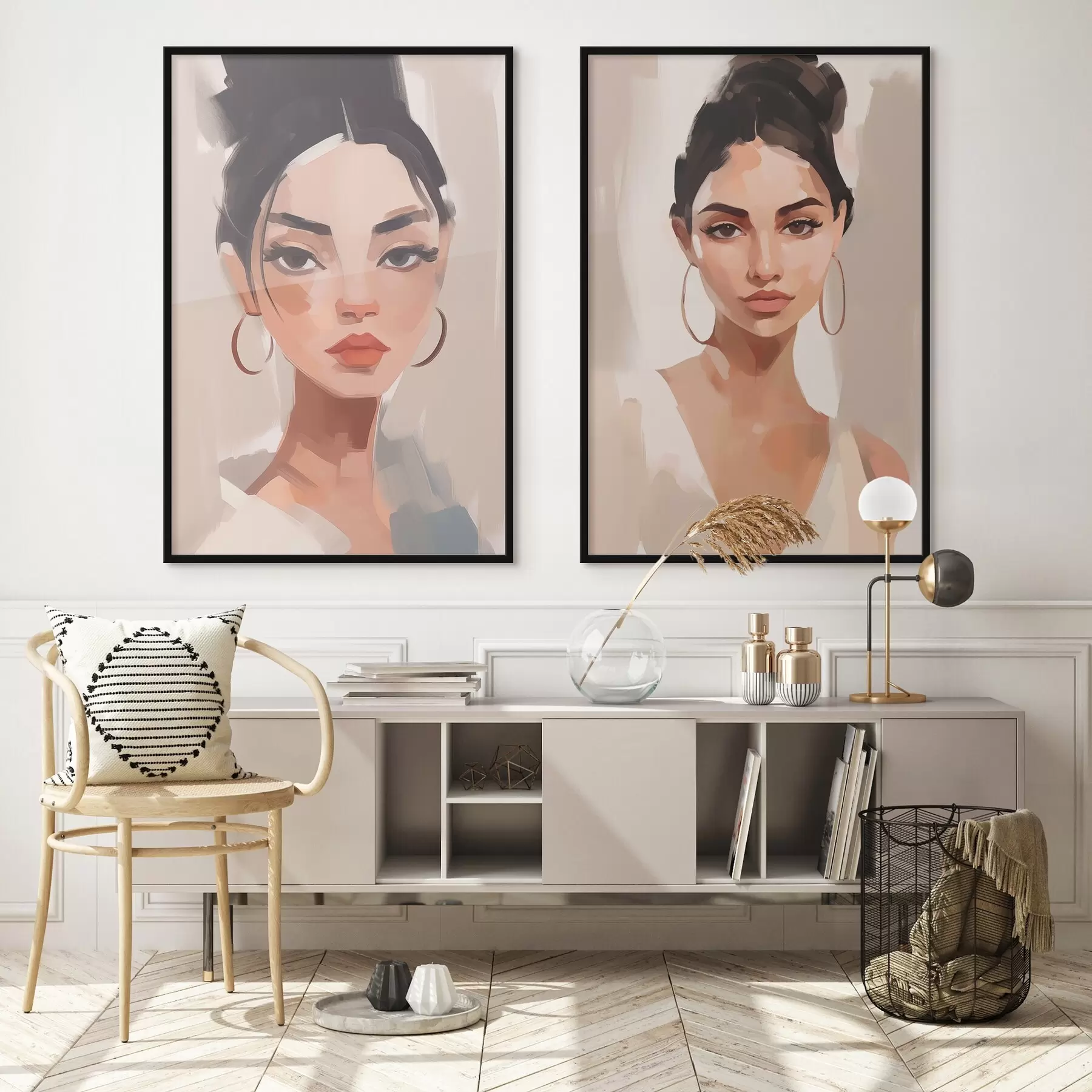 murales de pared Retrato de niña imitación de pintura d00484