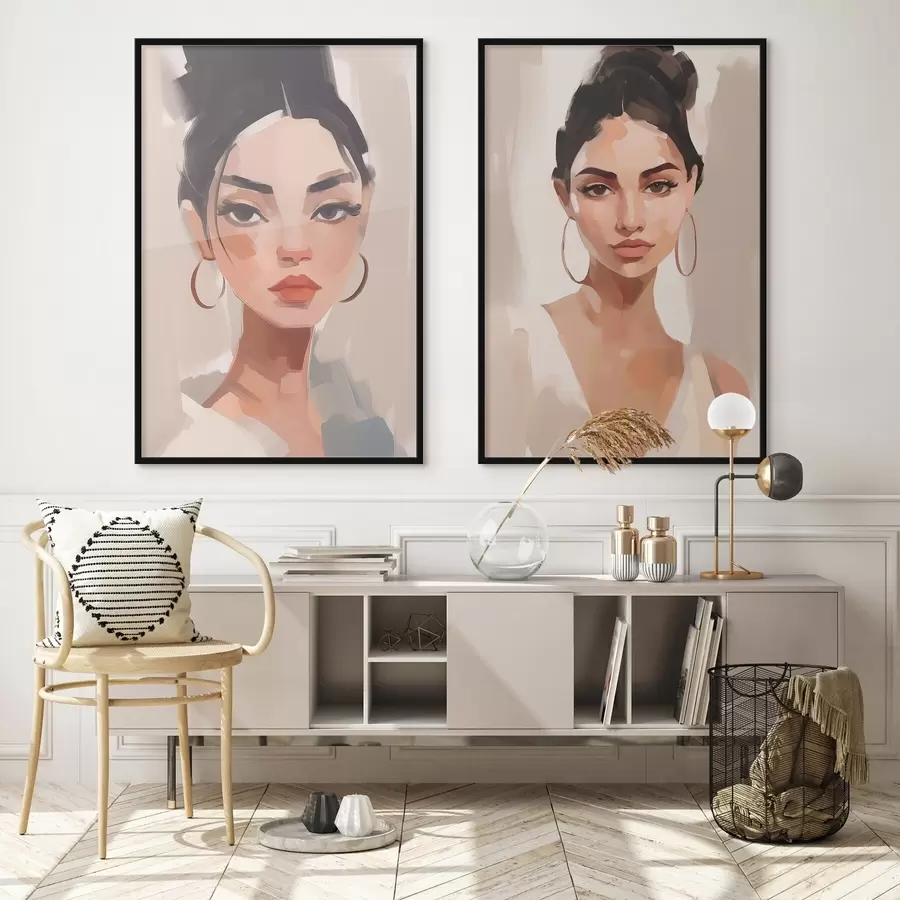 murales de pared Retrato de niña imitación de pintura d00484