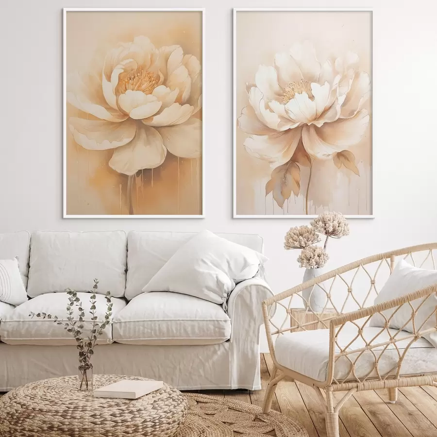 murales de pared Flores beige d00499