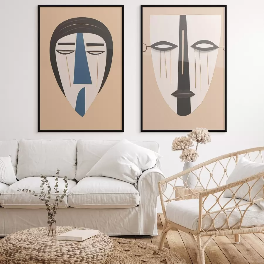 murales de pared Caras abstractas d00500