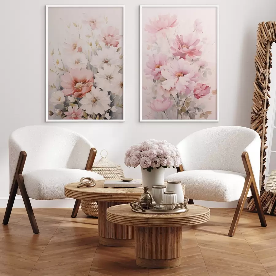 murales de pared Pintura imitación flores delicadas d00504