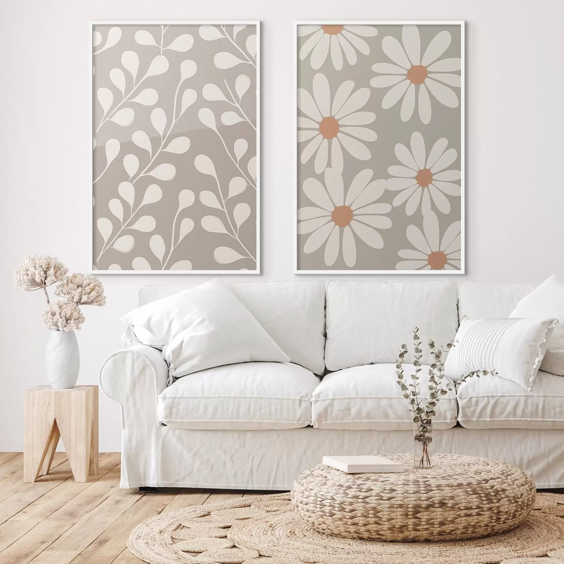 murales de pared Ramas y margaritas d00510