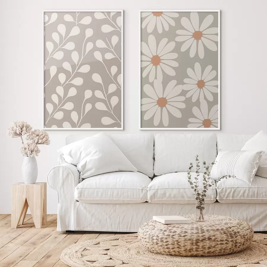 murales de pared Ramas y margaritas d00510