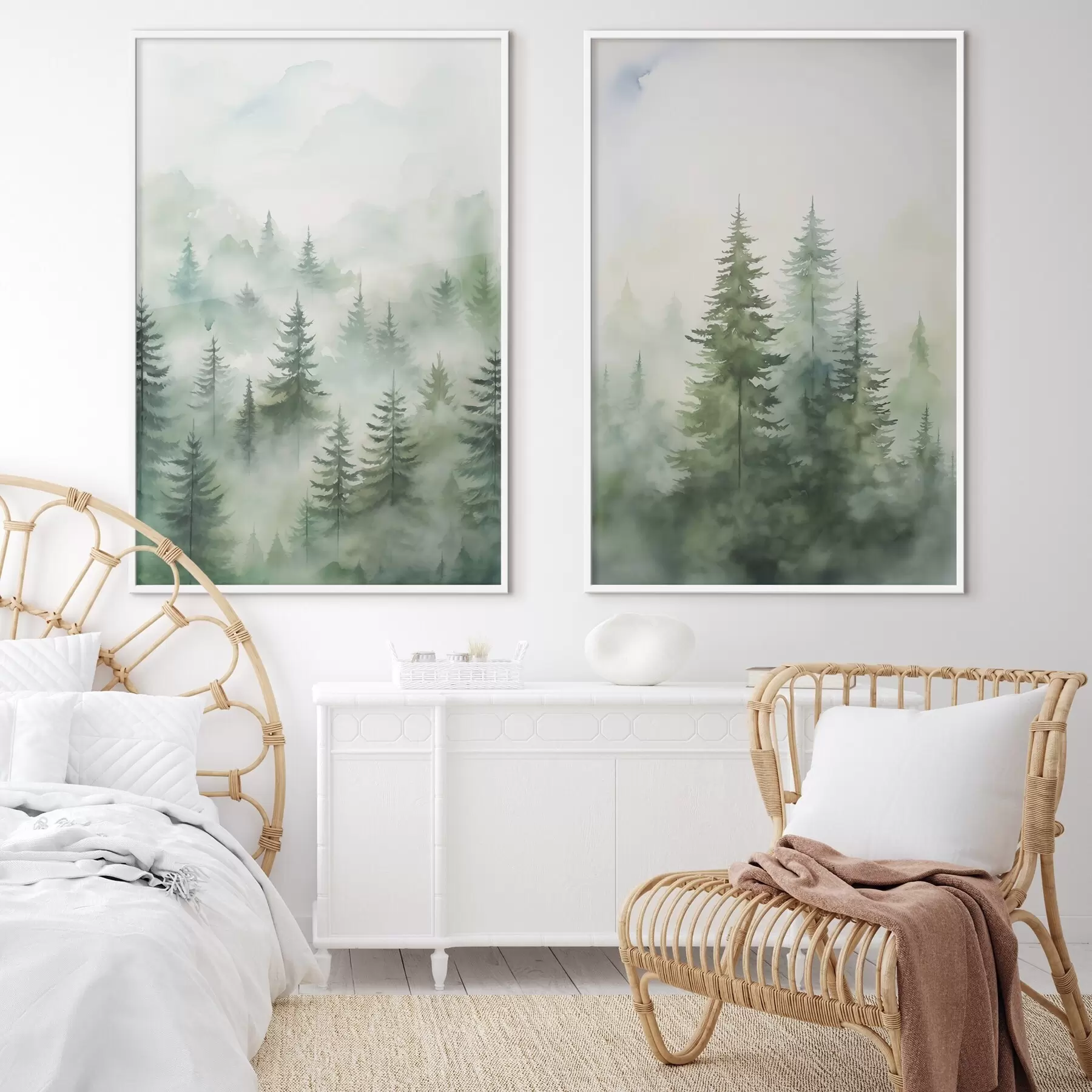 murales de pared Bosque en la niebla d00534