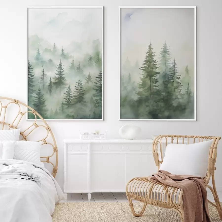 murales de pared Bosque en la niebla d00534