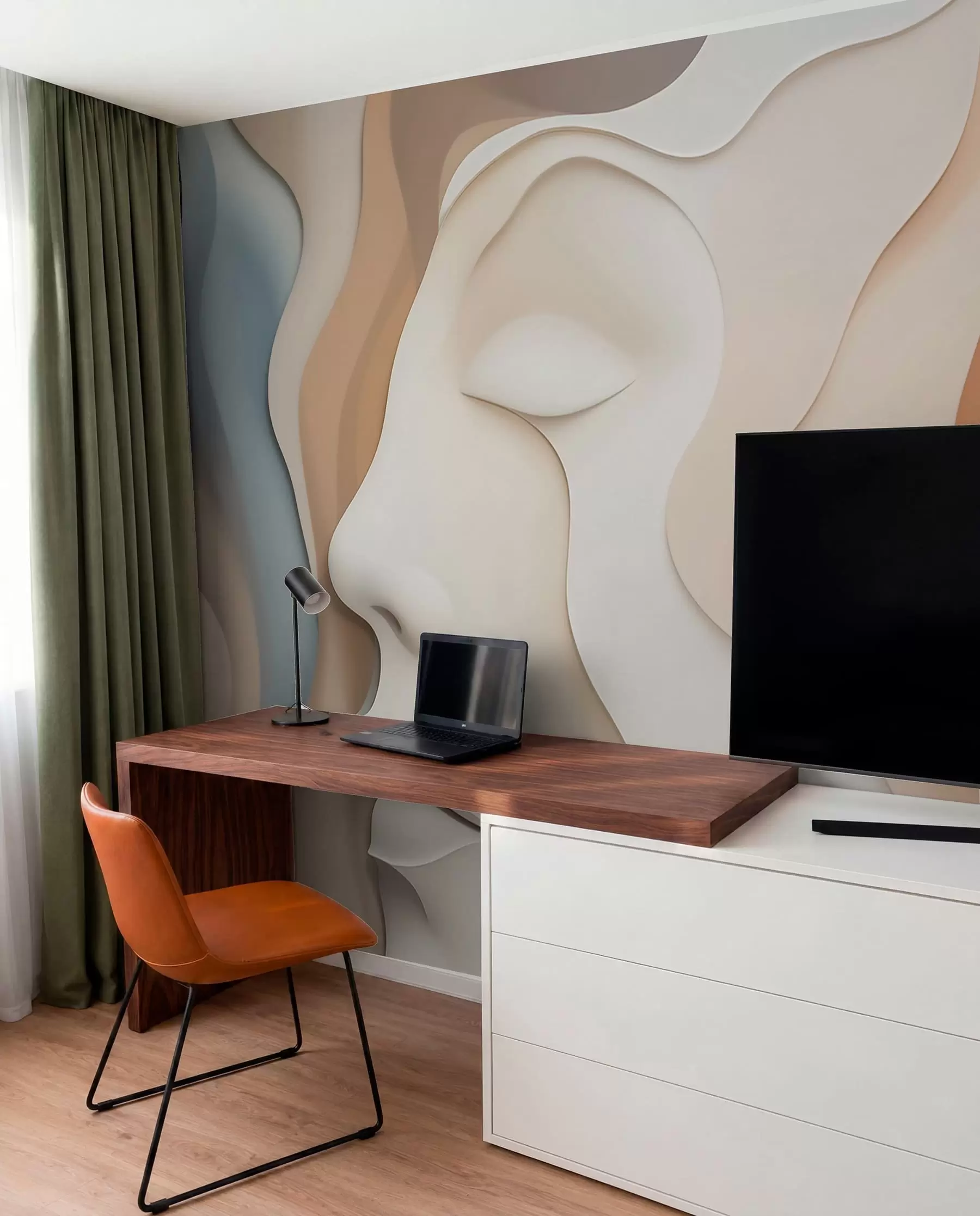 murales de pared Rostros de contornos fluidos w04869