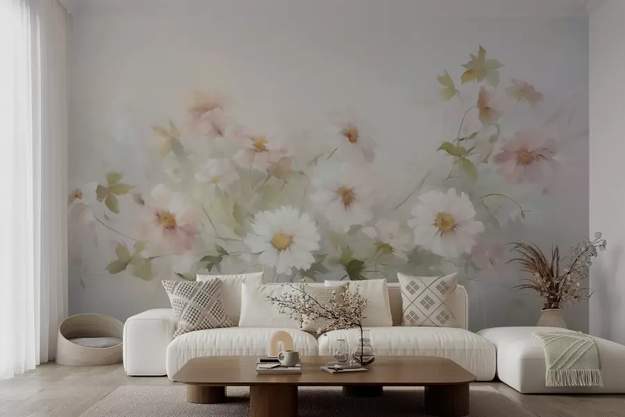 murales de pared Delicadas flores imitación de pintura w04906