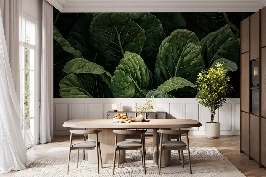 murales de pared Hojas verdes juguetonas w05043