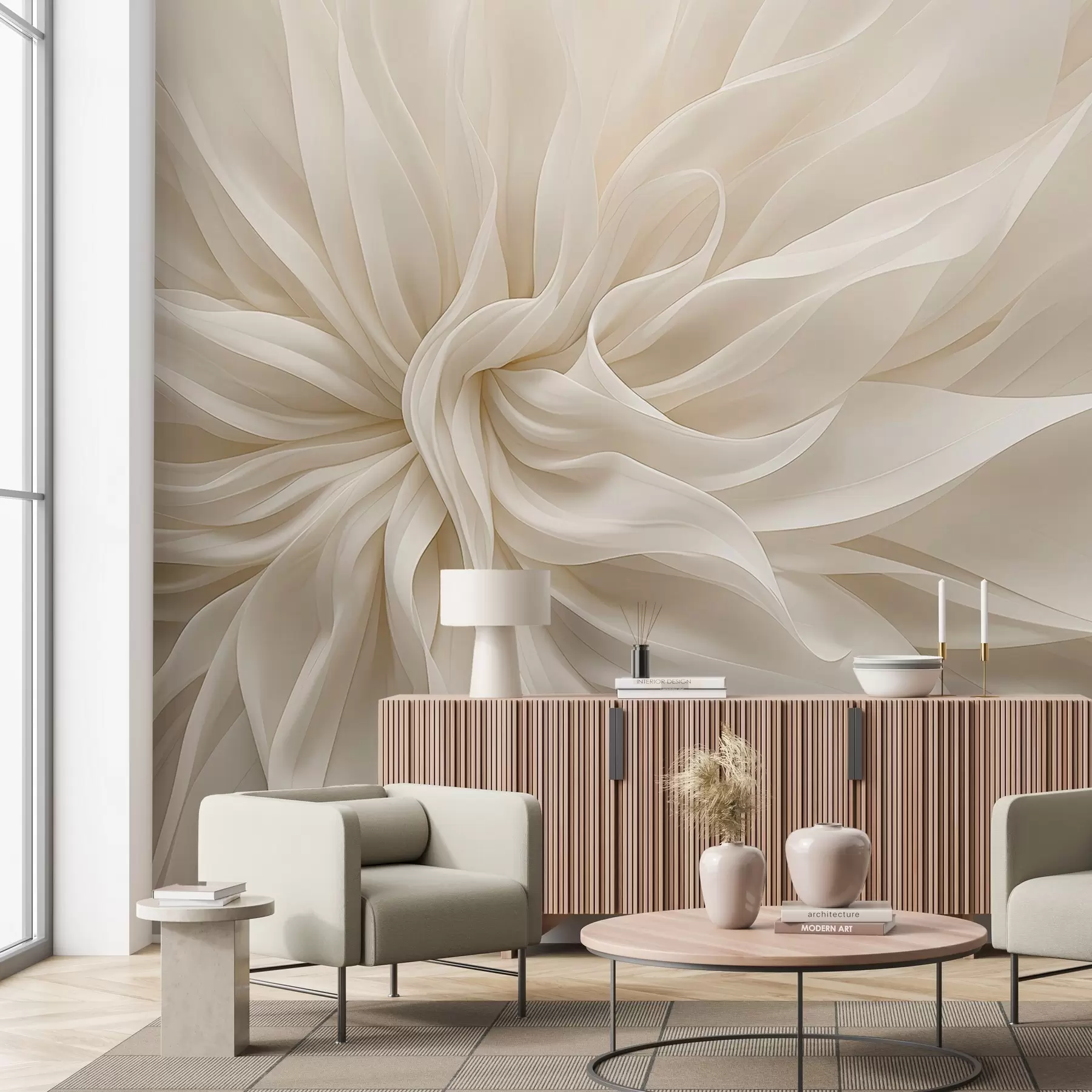 murales de pared Pétalos de seda de luz w05050