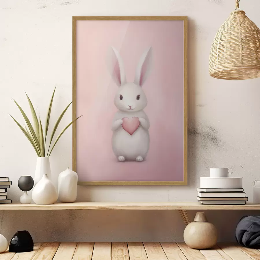 murales de pared Conejito con corazón f47146
