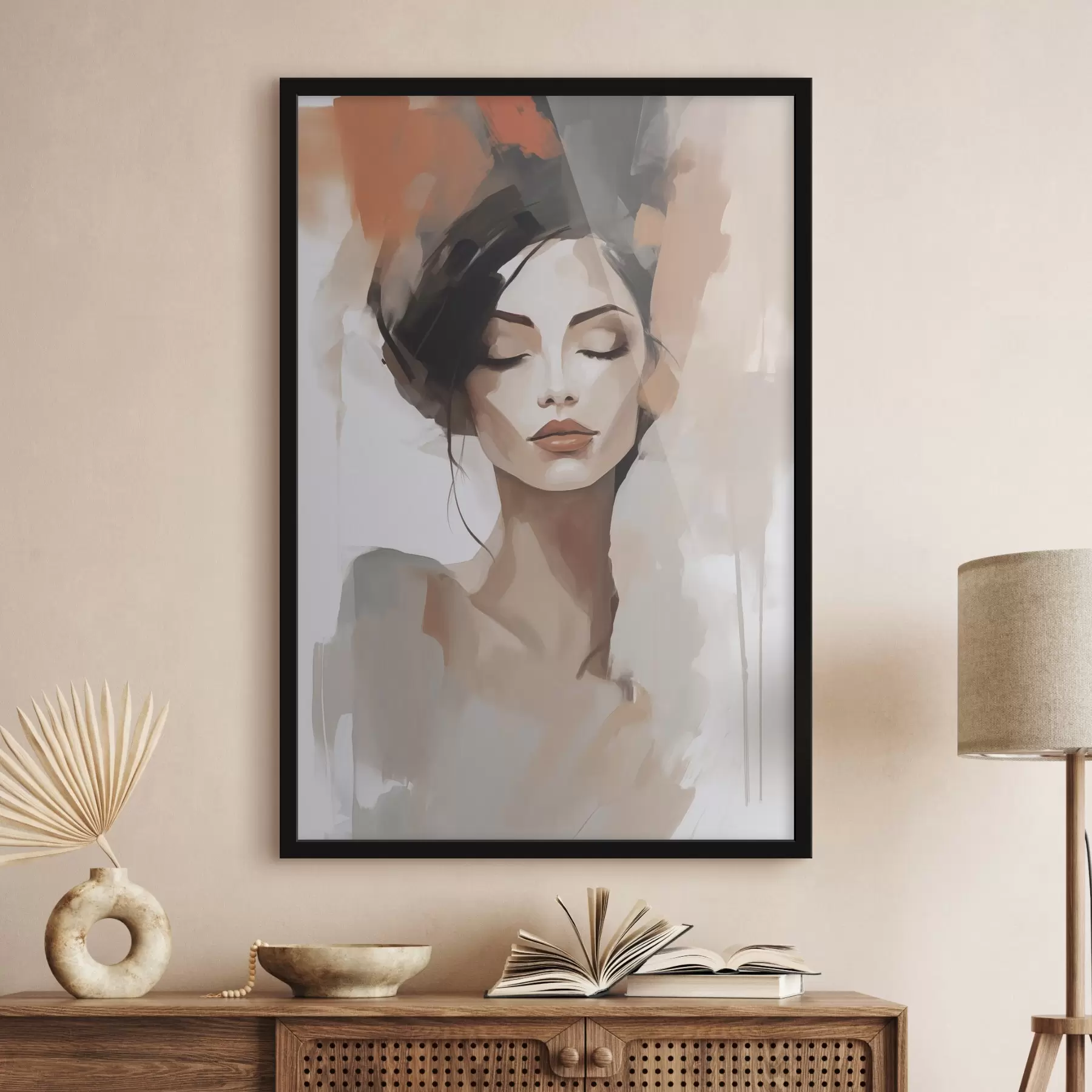 murales de pared Retrato abstracto de una niña f47151