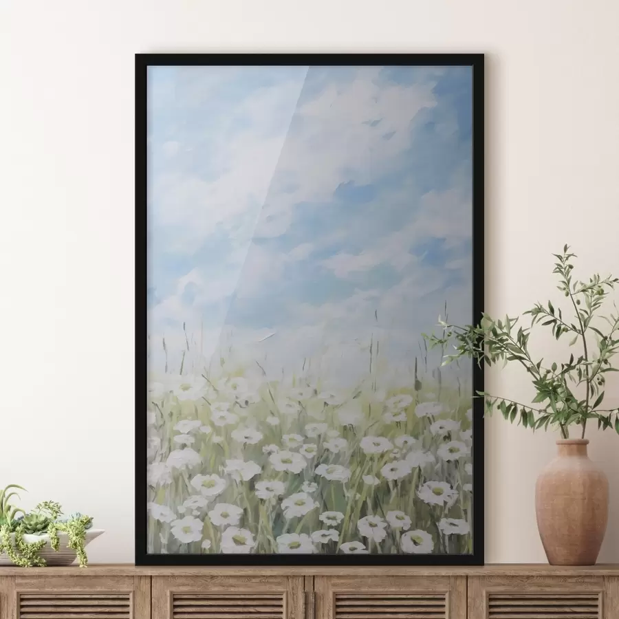 murales de pared Cuadro imitación campo de margaritas f47246