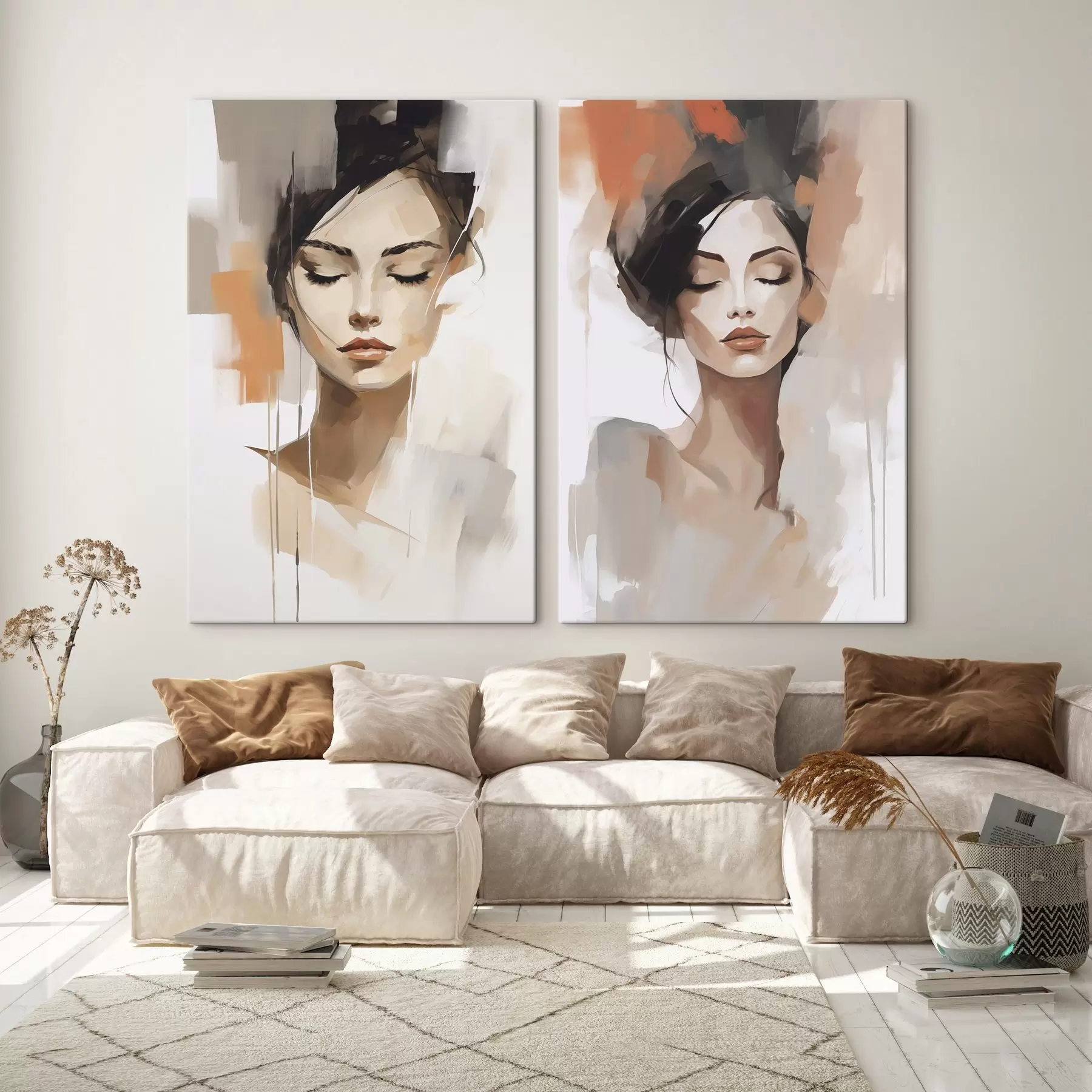 murales de pared Retrato abstracto de una niña m01159