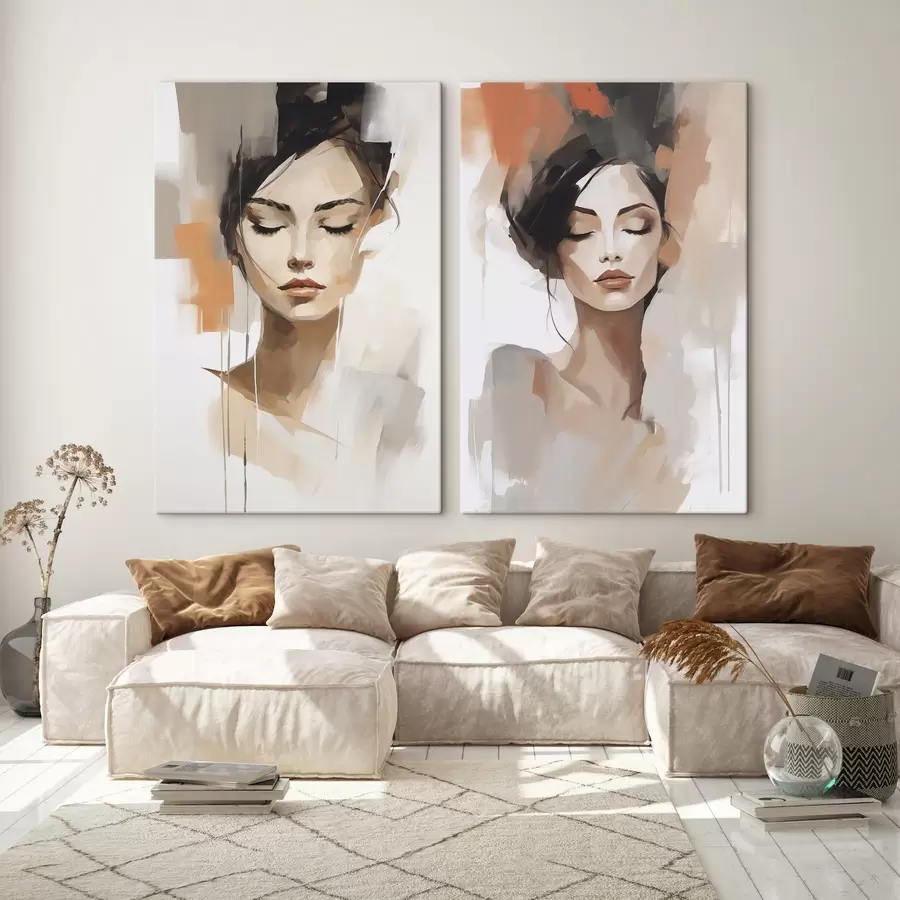 murales de pared Retrato abstracto de una niña m01159