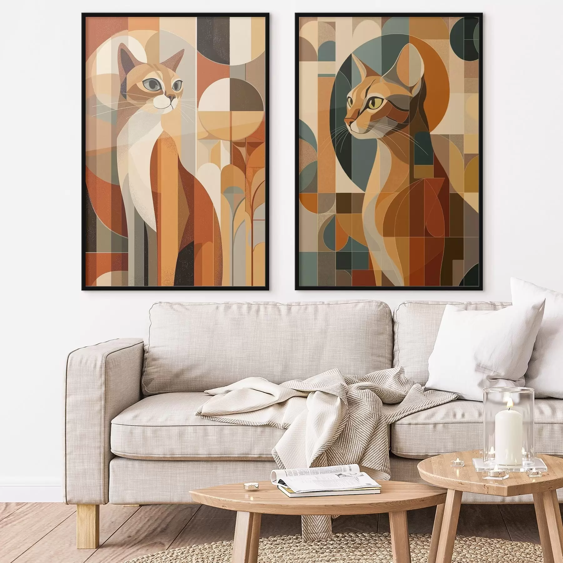 murales de pared Gatos abstractos d00841
